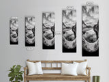 Black and White River, Forest Nature Scene, Reflection Wall Art, Framed Canvas Print, Neutral Landscape, Minimalist Bedroom Decor