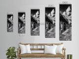 Western Saloon, Rustic Storefront, Desert Vibes, Black and White Photography, Framed Canvas Print, Man Cave Art, Americana Wall Style