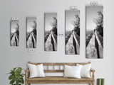 Walkway Shadows, Coastal Path, Minimalist Silhouette, Black and White Art, Framed Canvas Print, Hallway Decor, Calm Modern Wall Art