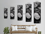Zen Circle Stone, Forest Texture, Nature Balance, Canvas Print, Rustic Bathroom Decor, Earthy Wall Art, Minimalist Natural Style