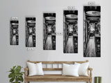 Surfboard Shop Hallway, Rustic Surf Decor, Beach Lifestyle Print, Framed Canvas Print, Man Cave Wall Art, Coastal Boho Vibes, Cabin Wall Art