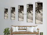Tropical Palm Tree, Seaside Tranquility, Island Breeze, Framed Canvas Print, Bathroom Wall Art, Boho Beach Decor, Coastal Vibes
