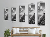 Pebble Beach, Gentle Waves, Coastal Calm, Framed Canvas Print, Minimalist Bathroom Wall Art, Nature Texture Decor, Seaside Zen, Office Wall Art