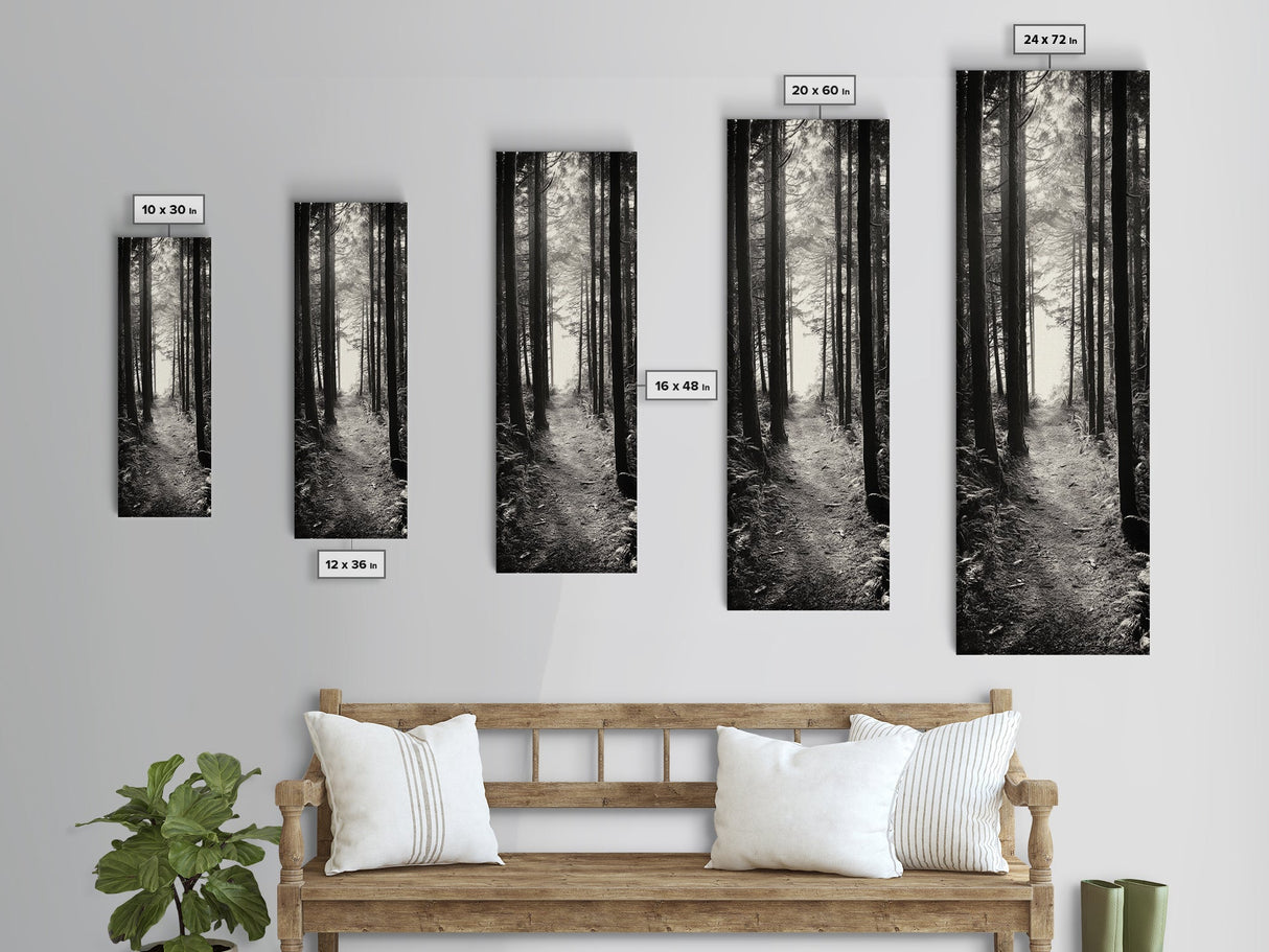 Forest Trail, Woodland Path, Light Through Trees, Nature Escape, Canvas Print, Cabin Wall Art, Cozy Autumn Home Decor, Bedroom Artwork