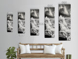 Stormy Sea, Crashing Waves, Ocean Fury, Nature Power Framed Canvas Print, Moody Living Room Wall Art, Dramatic Coastal Decor, Office Art