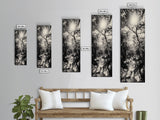 Forest Path, Sunburst Trees, Woodland Trail, Nature Light Framed Canvas Print, Boho Entryway Wall Art, Autumn Rustic Home Decor
