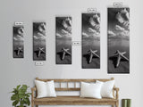 Starfish Beach, Shoreline Calm, Ocean Minimalism, Canvas Print, Coastal Living Room Wall Art, Nautical Bathroom Decor, Beach House Style