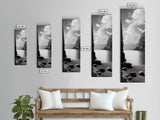 Fjord Mountain Lake, Scenic Nordic Landscape, Tranquil Nature Print, Minimalist Wall Art, Bedroom Decor, Framed Canvas Print