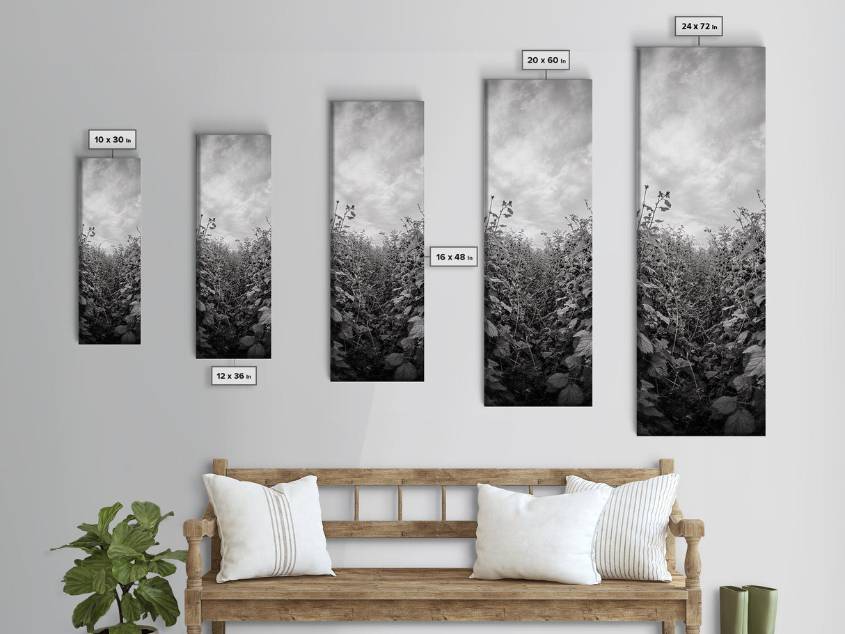 Wild Berry Path, Autumn Botanical Art, Overgrown Garden Scene, Fall Nature Photography, Rustic Kitchen Decor, Framed Canvas Print