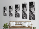 Coastal Tree, Ocean Horizon, Windswept Shore, Nature Calm, Moody Sky, Framed Canvas Print, Office Wall Art, Coastal Rustic Aesthetic