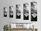 Seaside Book, Ocean Reading, Stormy Sky, Canvas Print, Cozy Beach House Art, Library Decor, Literary Wall Art, Moody Coastal Style