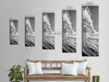 Curling Wave, Ocean Spray, Coastal Energy, Canvas Print, Surf Wall Art, Beach House Decor, Modern Minimalist Ocean Photography