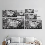 Tree Arch Reflection, Tranquil River View, Nature Canopy Water, Framed Canvas Print, Bedroom Wall Art, Zen Landscape Art, Cabin Decor