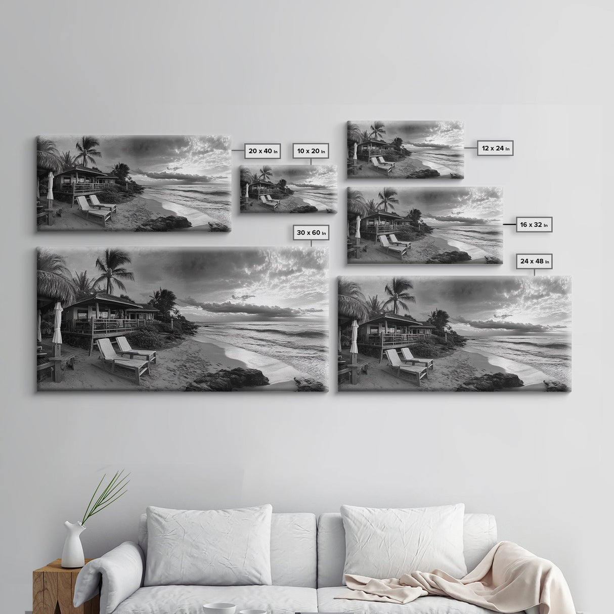 Tropical Beach Sunset, Coastal Retreat Art, Island Vibes, Ocean Paradise Canvas Print, Bedroom Wall Art, Boho Beach House Decor