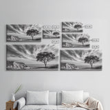 Coastal Tree Cliff, Ocean Breeze Scene, Scenic Nature Vibes, Framed Canvas Print, Boho Bedroom or Serene Living Room Wall Art