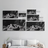 Jungle Snake Scene, Reptile Animal Art, Bold Black and White, Framed Canvas Print, Wildlife Decor, Man Cave or Study Wall Art