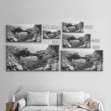 Arch Pool, Stone Lagoon, Natural Wonder, Organic Texture, Minimal Coastal Wall Decor, Canvas Print, Earth Tones Bathroom Art