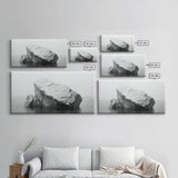 Iceberg Art, Arctic Calm, Winter Minimalism, Ocean Glacier Scene, Framed Canvas Print, Modern Wall Art, Minimalist Bedroom Decor