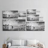 Beach Day, Ocean Kids, Sunny Horizon, Coastal Life, Framed Canvas Print, summer nursery wall art, cheerful beach print, family beach art