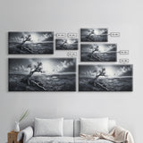 Windswept Tree, Coastal Landscape, Stormy Sky, Canvas Print, Desert Wall Art, Rustic Living Room Decor, Dramatic Minimalist Artwork