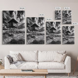 Lifeguard Tower Drama, Windy Beach Sky, Ocean Landscape, Canvas Print, Coastal Wall Art, Moody Surreal Decor, Living Room Statement Art