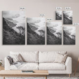 Coastal Cliff, Ocean Horizon, Hiking Trail, Framed Canvas Print, Nature Photography, Boho Wall Art, Living Room Decor, Minimalist Earth Tones