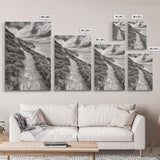 Cliffside Path, Coastal Trail, Ocean Escape, Canvas Print, Moody Landscape Wall Art, Living Room Decor, Adventure Travel Aesthetic