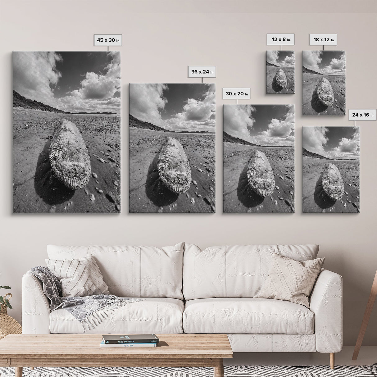 Whale Bone, Coastal Find, Ocean Relic, Framed Canvas Print, Seaside Wall Art, Beach House Decor, Nautical Minimalist Photography