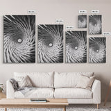 Twisted Rope Spiral, Abstract Fiber Art, Monochrome Texture, Modern Canvas Print, Minimalist Office or Contemporary Wall Decor