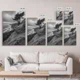 Lone Tree, Ocean Bluff, Windy Coastline, Canvas Print, Coastal Landscape Wall Art, Moody Nature Decor, Minimalist Vibe, Coastal Wall Art