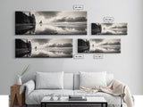Sea Stack, Stormy Sky, Coastal Reflections, Canvas Print, Pacific Northwest Wall Art, Dramatic Seascape, Autumn Home Accent