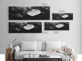 Misty Leaf, Black Art, Nature Print, Autumn Wall Decor, Framed Canvas Print, Minimalist Wall Art, Bedroom Wall Decor, Fall Botanical Art