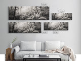 Jungle Light, Nature Vibe, Wild Forest, Framed Canvas Print, Boho Wall Art, Office Wall Decor, Earthy Tones Art, Rainforest Wall Print