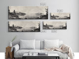 Foggy Coast, Misty Trees, Silent Bay, Canvas Print, Moody Landscape Photography, Bedroom Wall Art, Nature Inspired Decor