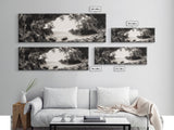 Ocean Cave, Coastal Trees, Natural Light, Canvas Print, tranquil coastal wall art, bedroom boho decor, dreamy nature scene artwork