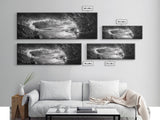 Ice Cave, Winter Seascape, Arctic Sunset, Canvas Print, dramatic frozen landscape art, black and white Christmas decor, cozy winter home art