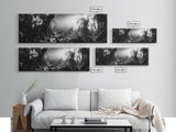 Kelp Forest, Underwater Magic, Ocean Depths, Framed Canvas Print, Marine nature photography, Bathroom wall decor, Moody coastal aesthetic