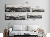 Ocean Wave, Stormy Sea, Black and White Nautical, Framed Canvas Print, Bold Coastal Art, Living Room Wall Art, Marine Photography