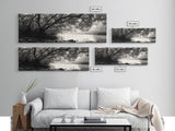 Mangrove Forest, River Flow, Rooted Stillness, Canvas Print, Zen Office Decor, Moody Jungle Art, Monochrome Nature Print