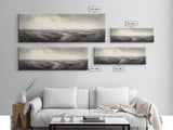 Foggy Path, Coastal Field, Silent Morning, Canvas Print, Neutral Bedroom Art, Scandinavian Style, Minimal Fall Wall Decor