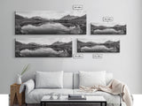 Mirror Lake, Alpine Stillness, Mountain Reflection, Tranquil Landscape, Canvas Print, Minimalist Nature Art, Living Room Wall Art, Neutral Decor