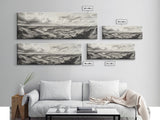 Desert Canyon Scene, Western Landscape, Vast Horizon, Framed Canvas Print, Rustic Wall Art, Neutral Earth Tones, Office Or Living Room