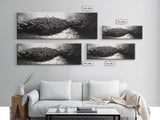 Beaver Dam, Nature Structure, Quiet Creek, Reflection Art, Framed Canvas Print, Cabin Wall Art, Rustic Decor, Woodland Black and White Art