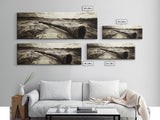 Didgeridoo Desert Scene, Tribal Instrument Art, Rustic Beach Vibe, Boho Music Decor, Framed Canvas Print, Eclectic Living Room Wall Art