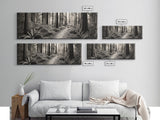 Redwood Forest, Nature Path, Fern Understory, Framed Canvas Print, Moody Nature Photography, Office Wall Art, Forest Bathing Vibes