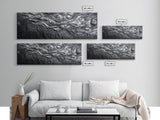 Liquid Texture Waves, Abstract Water Photography, Monochrome Art, Framed Canvas Print, Modern Living Room Wall Art, Nature-Inspired Decor