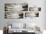 Seaside Cliff Sunset, Pacific Coast View, Canvas Print, Coastal Living Room Art, Modern Neutral Decor, Ocean Landscape Photography