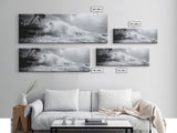 Stormy Waves, Ocean Fury, Tropical Housefront, Canvas Print, dramatic coastal decor, fall storm wall art, modern living room statement