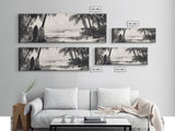 Surf Shack, Palm Trees, Tropical Boards, Canvas Print, retro beach wall art, coastal boho room decor, surfer cabin vibe, chill summer look
