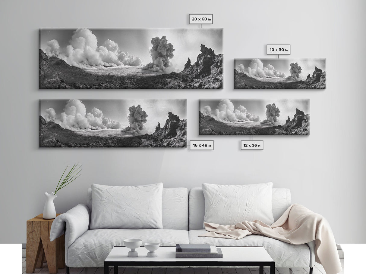 Volcanic Cloudscape, Earth Power, Natural Explosion, Dramatic Wall Decor, Framed Canvas Print, Adventure Art, Rustic Living Room Wall Art